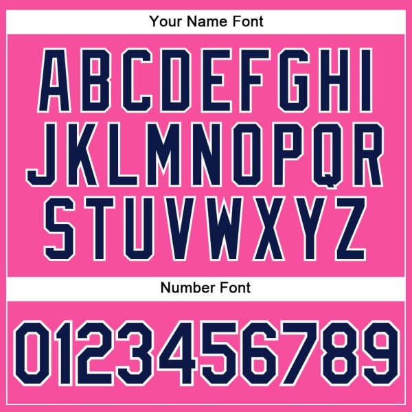 Custom Pink White Pinstripe Navy Authentic Baseball Jersey - Image 5