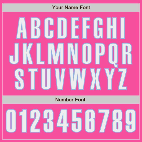 Custom Pink White-Light Blue Authentic Baseball Jersey - Image 5