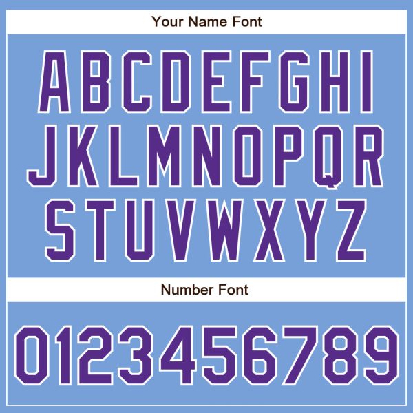 Custom Powder Blue Purple-White Authentic Baseball Jersey - Image 5