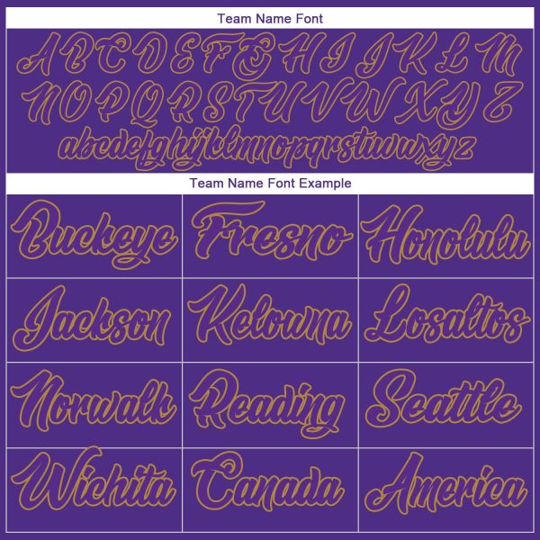 Custom Purple Purple-Old Gold Authentic Baseball Jersey - Image 4