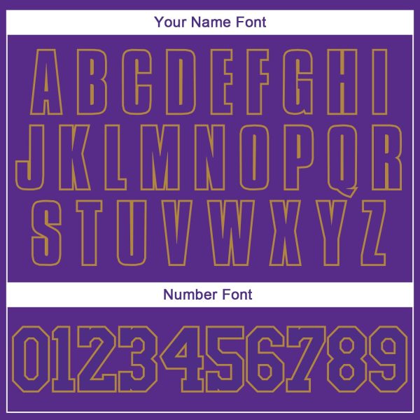 Custom Purple Purple-Old Gold Authentic Baseball Jersey - Image 5