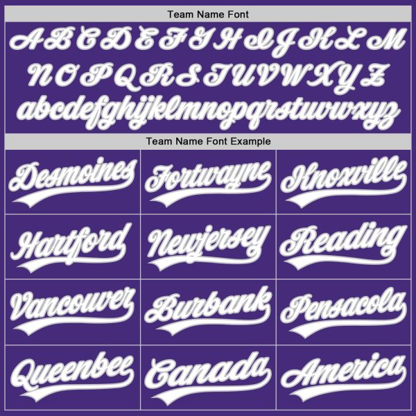 Custom Purple White-Gray Authentic Baseball Jersey - Image 4