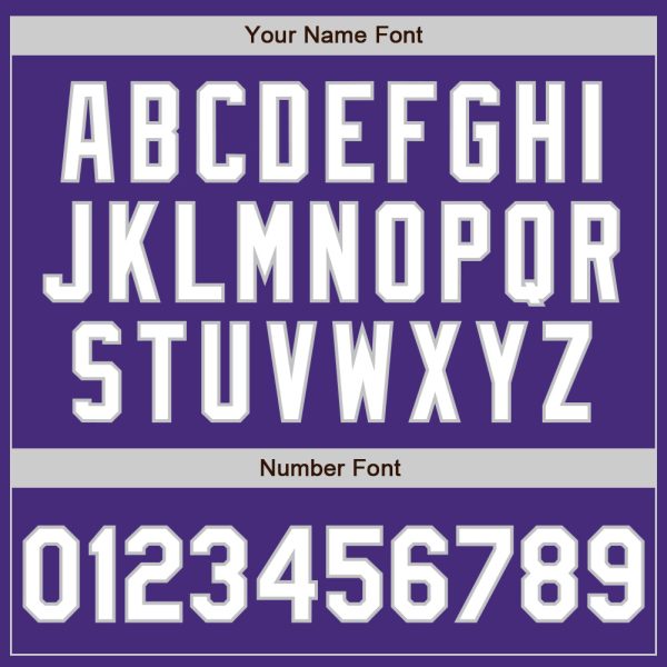 Custom Purple White-Gray Authentic Baseball Jersey - Image 5