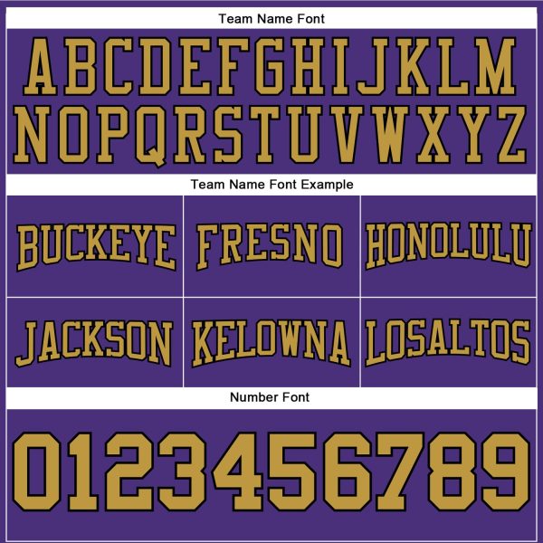 Custom Stitched Purple Old Gold-Black Football Pullover Sweatshirt Hoodie - Image 3