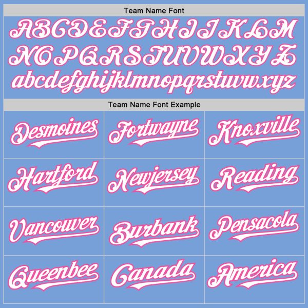 Custom Light Blue White-Pink Authentic Raglan Sleeves Baseball Jersey - Image 4
