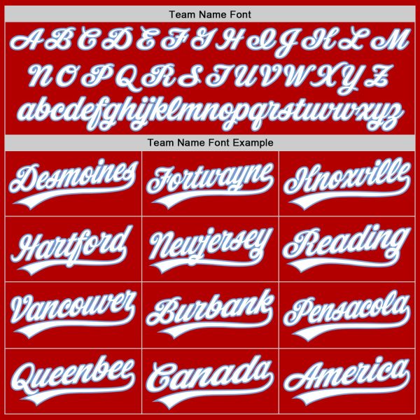 Custom Red White-Light Blue Authentic Throwback Baseball Jersey - Image 4