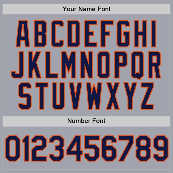Custom Gray Navy Pinstripe Orange Authentic Sleeveless Baseball Jersey - Image 4