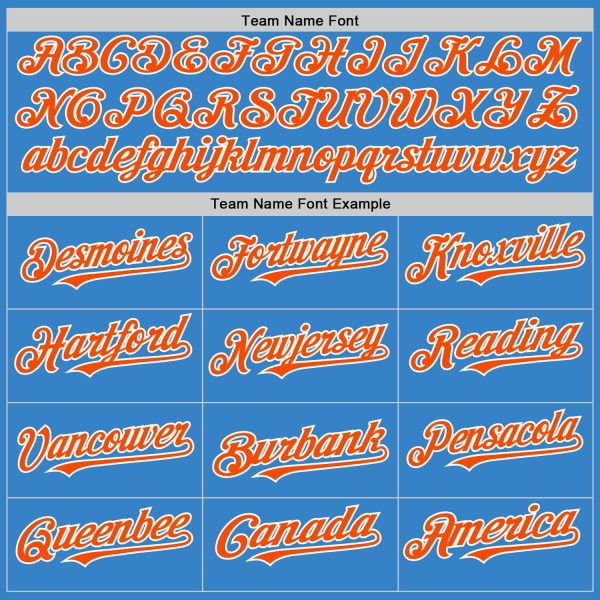 Custom Powder Blue Orange-White Authentic Sleeveless Baseball Jersey - Image 3
