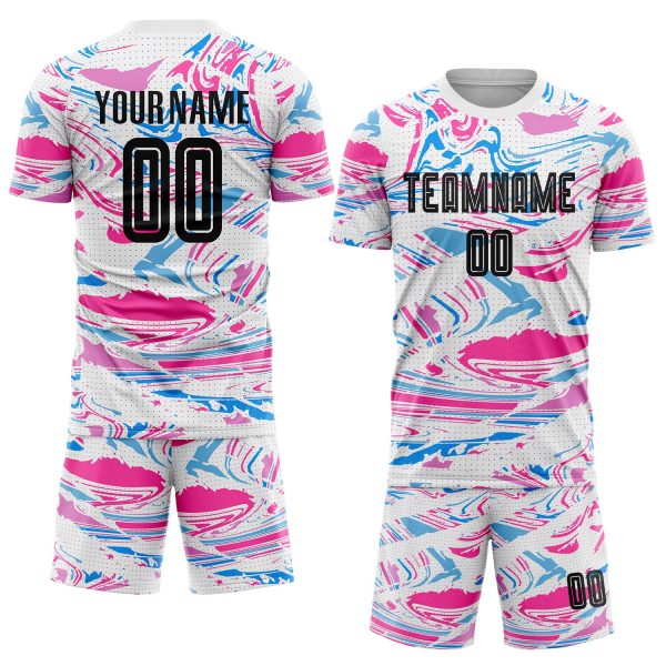 Custom Figure Black-Pink Sublimation Soccer Uniform Jersey - Image 2