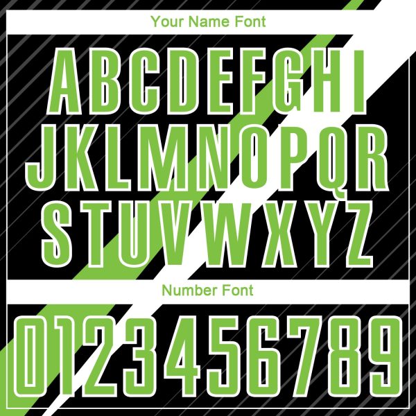 Custom Black Neon Green-White Diagonal Lines Sublimation Soccer Uniform Jersey - Image 6