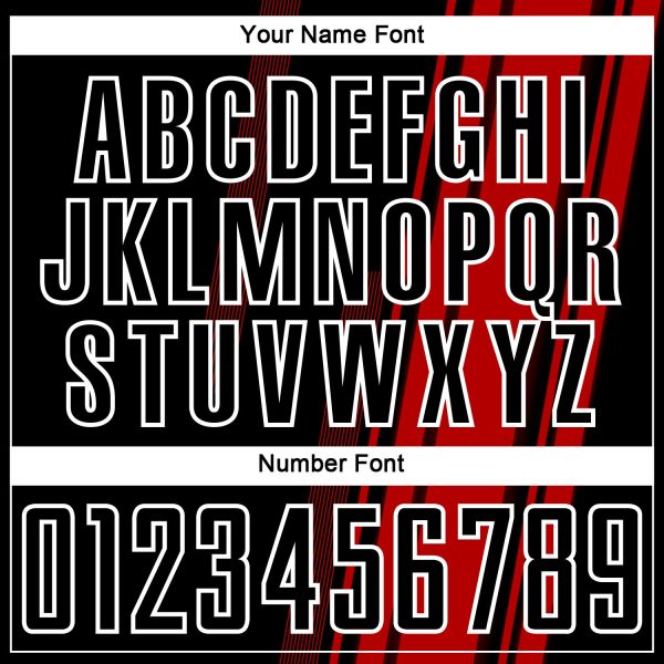 Custom Red Black-White Lines Sublimation Soccer Uniform Jersey - Image 6
