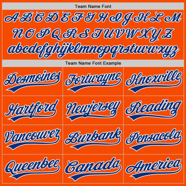 Custom Orange Royal-White Two-Button Unisex Softball Jersey - Image 4
