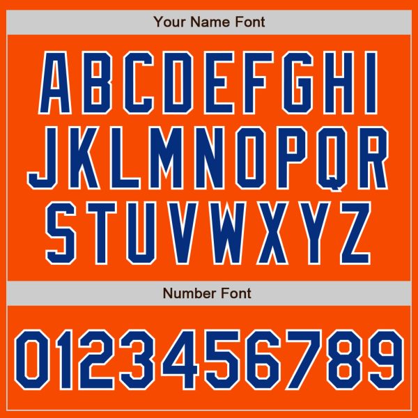 Custom Orange Royal-White Two-Button Unisex Softball Jersey - Image 5