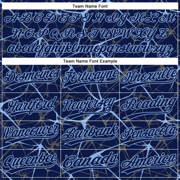 Custom Navy Light Blue 3D Pattern Abstract Network Two-Button Unisex Softball Jersey - Image 4