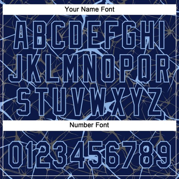 Custom Navy Light Blue 3D Pattern Abstract Network Two-Button Unisex Softball Jersey - Image 5