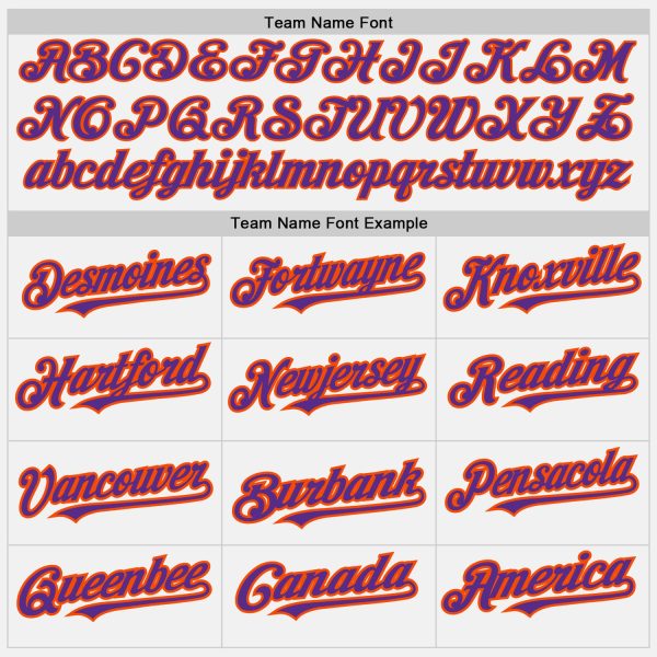 Custom White Orange Pinstripe Purple Two-Button Unisex Softball Jersey - Image 4