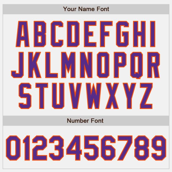 Custom White Orange Pinstripe Purple Two-Button Unisex Softball Jersey - Image 5