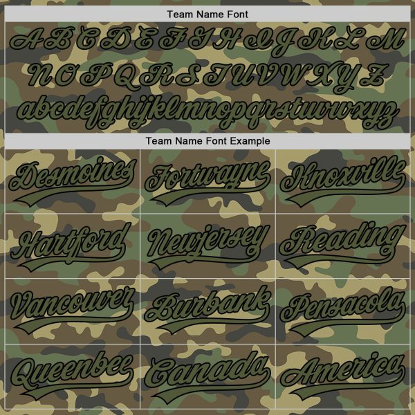 Custom Camo Olive-Black Salute To Service Two-Button Unisex Softball Jersey - Image 4