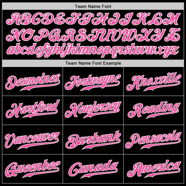 Custom Black Pink Red-White Authentic Split Fashion Baseball Jersey - Image 5