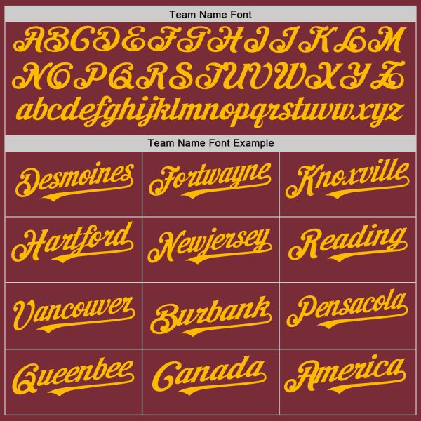 Custom Burgundy White-Gold Pinstripe Authentic Split Fashion Baseball Jersey - Image 4