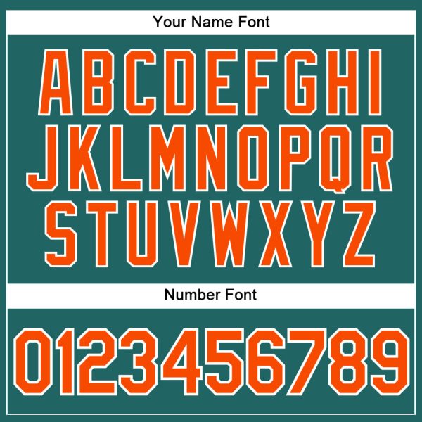 Custom Teal White Pinstripe Orange Authentic Baseball Jersey - Image 5