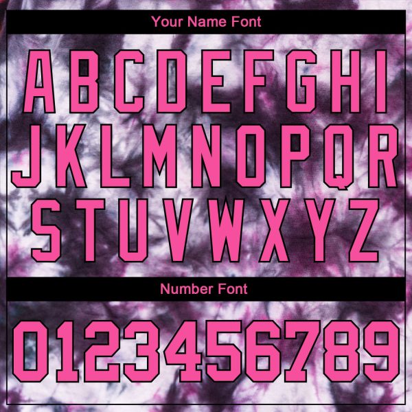 Custom Tie Dye Pink-Black 3D Authentic Baseball Jersey - Image 5