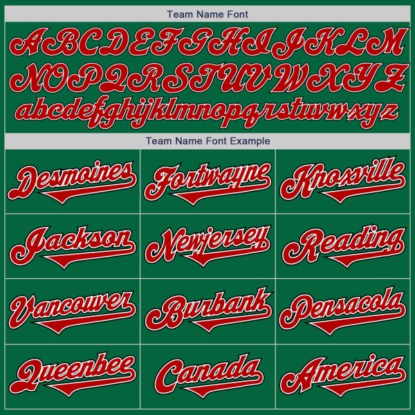 Custom Kelly Green Red-Black Authentic Two Tone Baseball Jersey - Image 4