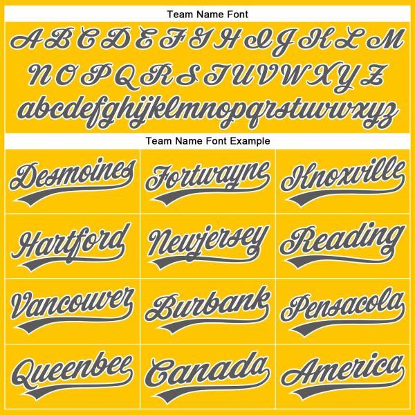 Custom Yellow Steel Gray-White Authentic Baseball Jersey - Image 4