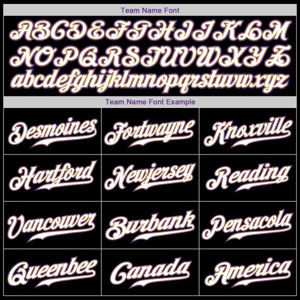 Custom Black White-Purple Authentic Baseball Jersey - Image 5