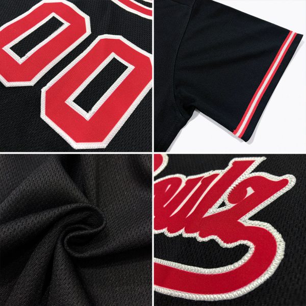 Custom Black White-Purple Authentic Baseball Jersey - Image 6