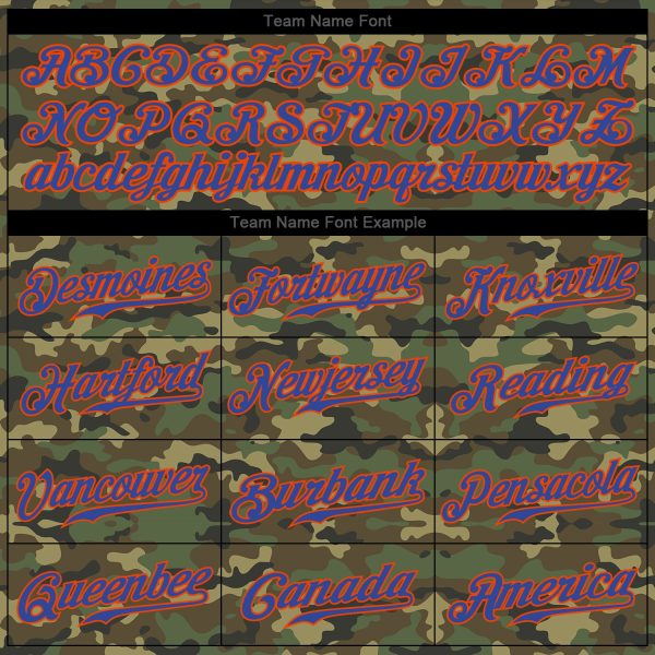 Custom Camo Royal-Orange Authentic Salute To Service Baseball Jersey - Image 4