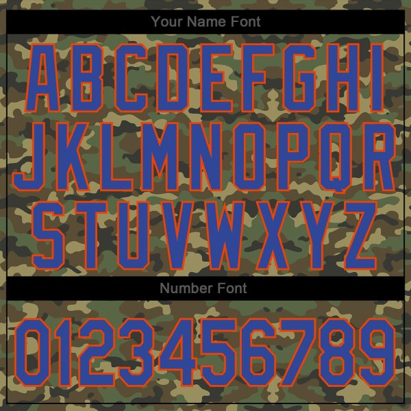 Custom Camo Royal-Orange Authentic Salute To Service Baseball Jersey - Image 5