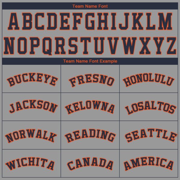 Custom Gray Navy-Orange Performance T-Shirt - Image 4