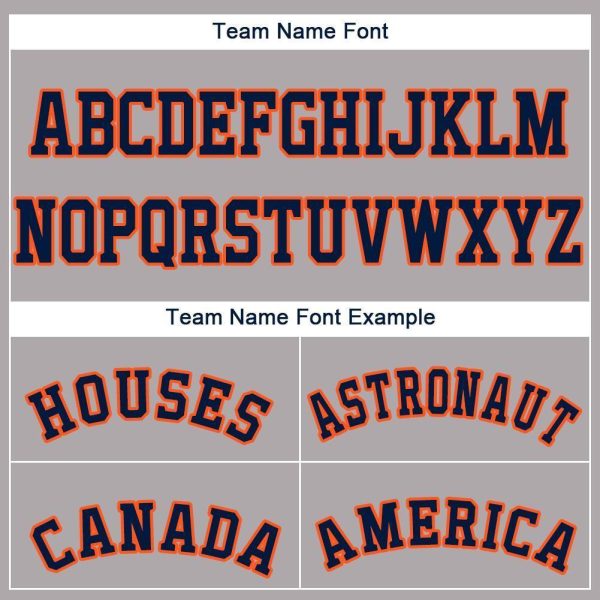 Custom Gray Navy-Orange Baseball Jersey - Image 5