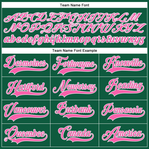Custom Kelly Green Pink-White Authentic Baseball Jersey - Image 4