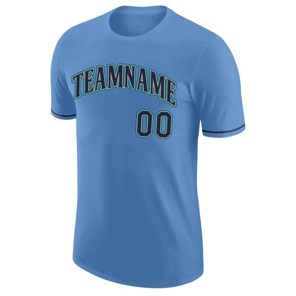 Custom Light Blue Navy-Aqua Performance T-Shirt - Image 5