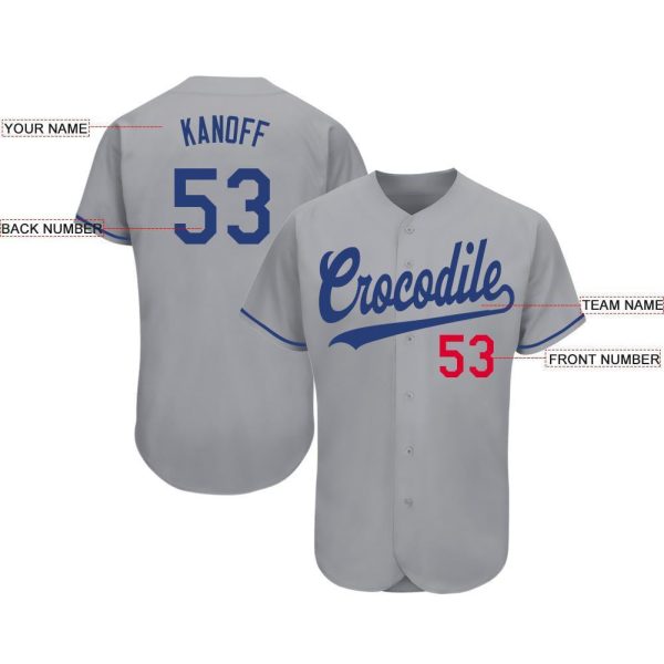 Custom Gray Royal-Red Baseball Jersey - Image 3