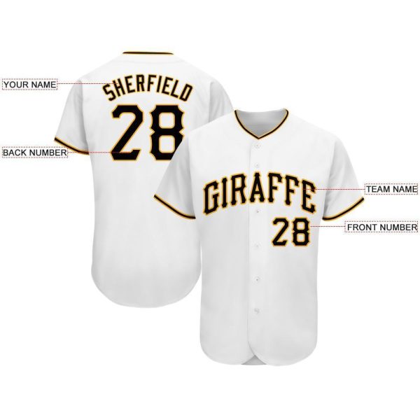 Custom White Black-Gold Baseball Jersey - Image 3