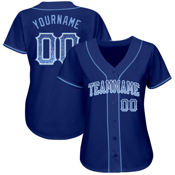 Custom Royal Light Blue-White Authentic Drift Fashion Baseball Jersey - Image 2