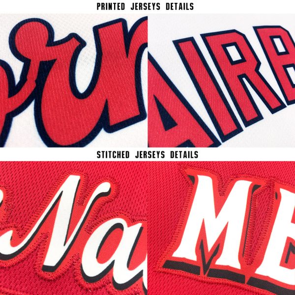 Custom Red White Baseball Jersey - Image 6