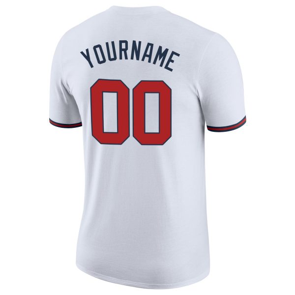 Custom White Red-Navy Performance T-Shirt - Image 6